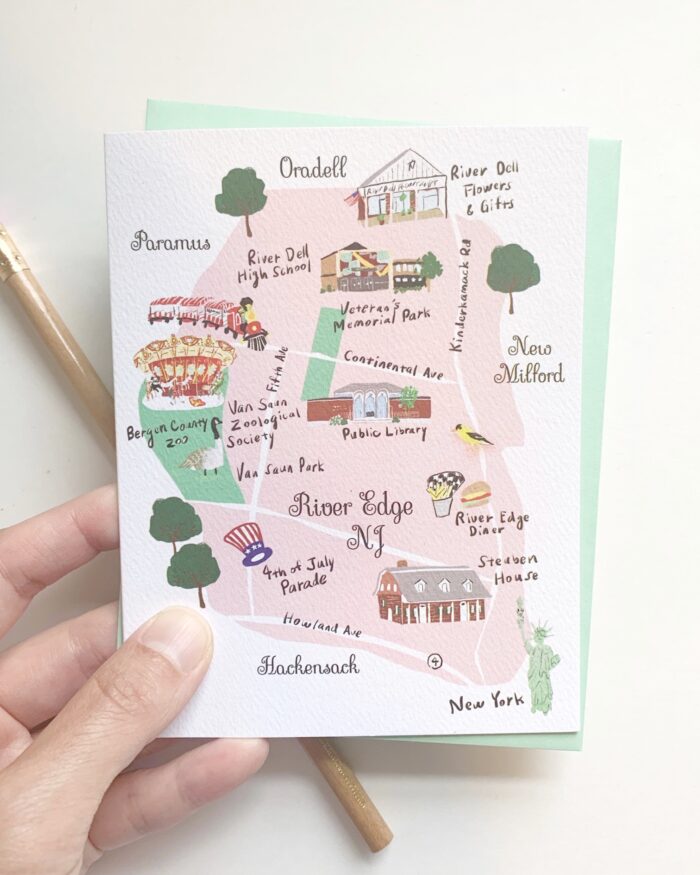 little love press river edge nj map card