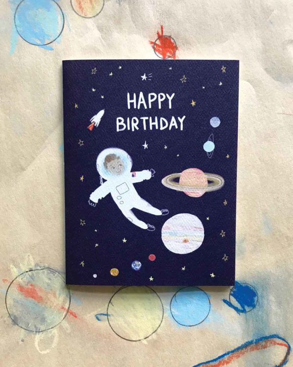 astronaut birthday card