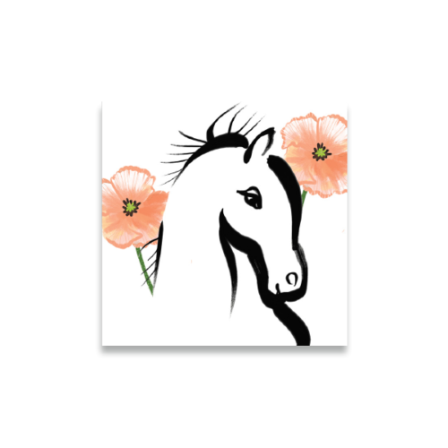 equestrian coasters horse with poppies boxed set