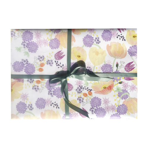 Icelandic poppies and tulips little love press wrapping paper