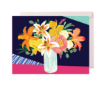 Lilies and Roses Folded Note Card