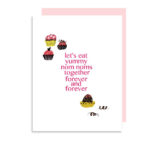 Eating Yummy Nom Noms Together Valentine's Card