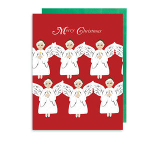 Snow Angels Merry Christmas Holiday Note Card