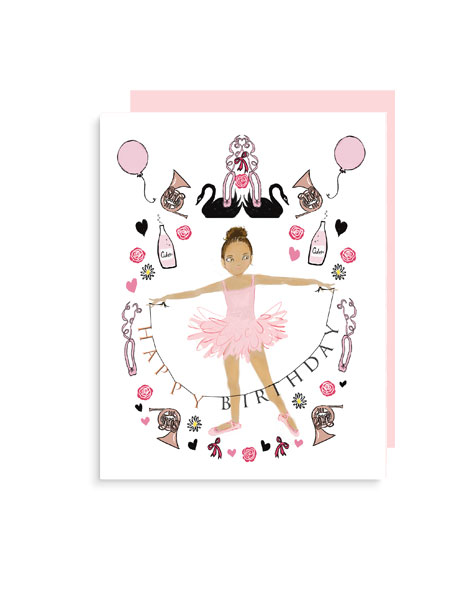 birthday girl note card holding letters