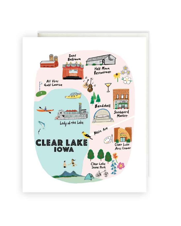 little-love-press-clear-lake-iowa-map-card