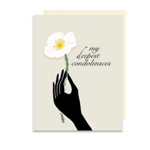 My Deepest Condolences Poppy Folded Note Card