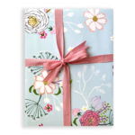 little love press cosmos and ranunculus wrapping paper