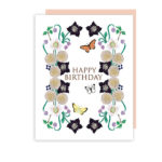 little love press dahlias and butterflies folded note card