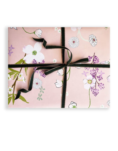 little love press dogwood and zinnias wrapping paper