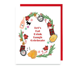 Eat Drink Laugh Celebrate Holiday Tablescape Note Card