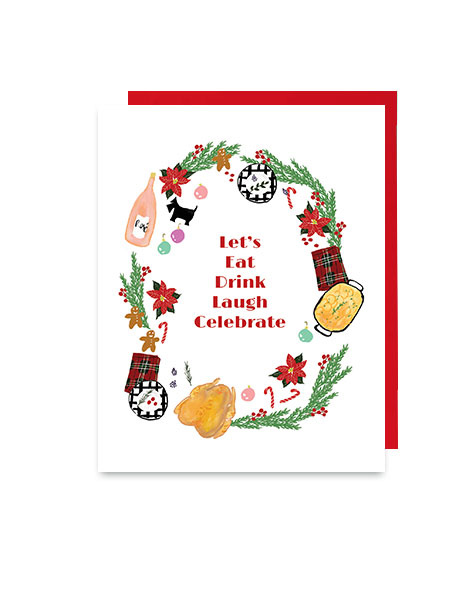 little love press eat drink holiday note card