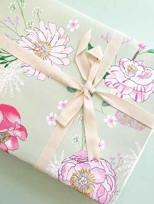 Buy Pink Peony Wrapping Paper, Floral Wrapping Paper, Floral Gift