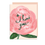 little love press hand illustrated peony thank you folded note card