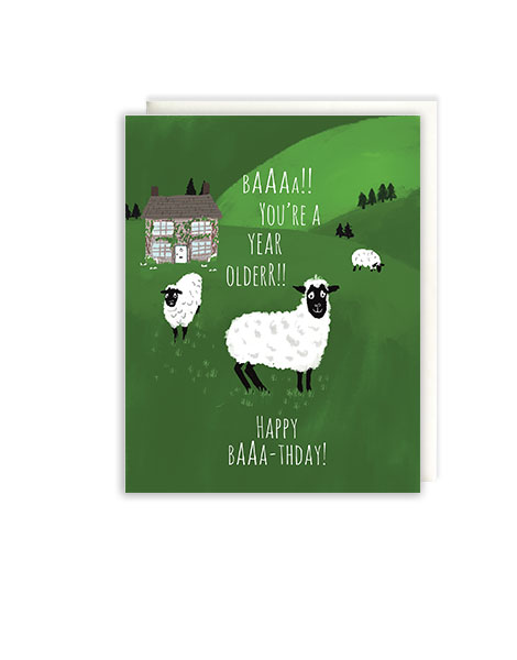 little love press baa you're a year older sheep birthday card