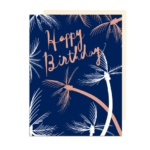 Tropical Happy Birthday Palm Trees Note Card