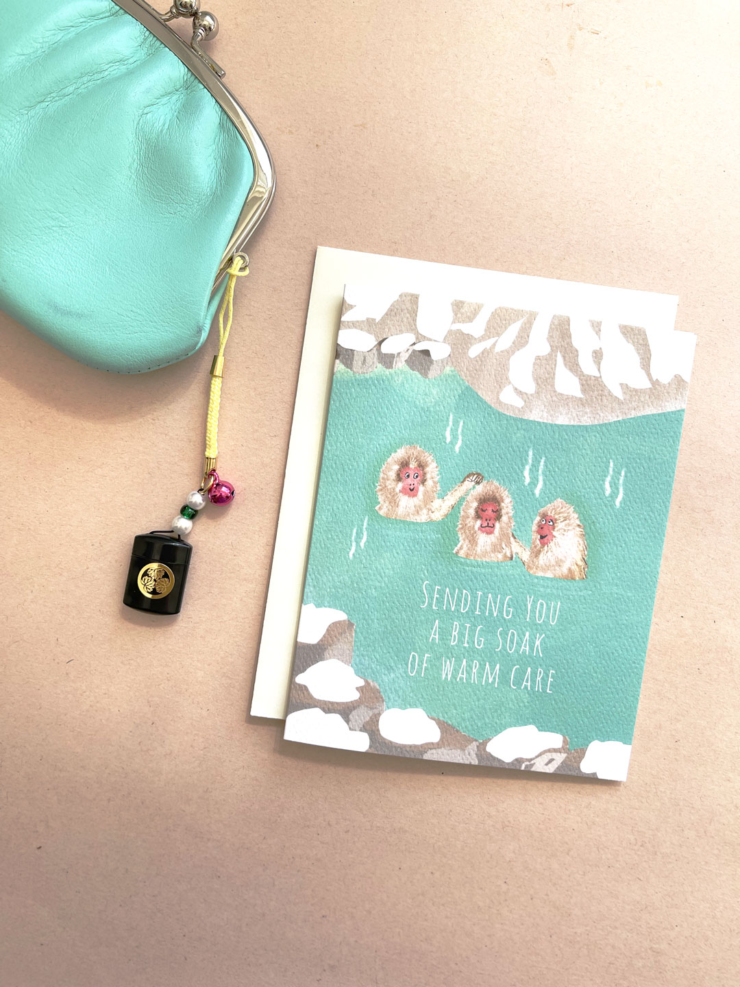 little-love-press-hot-spring-monkeys-notecard