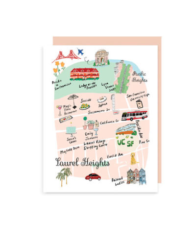 little love press laurel heights san francisco illustrated city map card