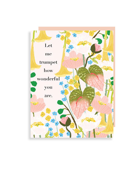 little love press white poppy let me trumpet how wonderful you are card