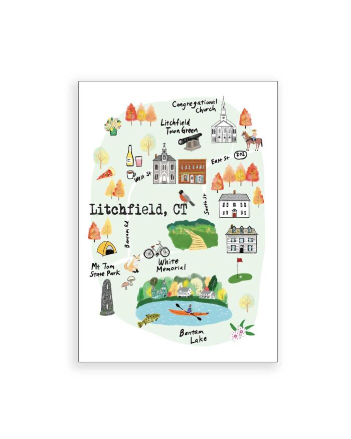 little-love-press-litchfield-ct-city-map-postcard