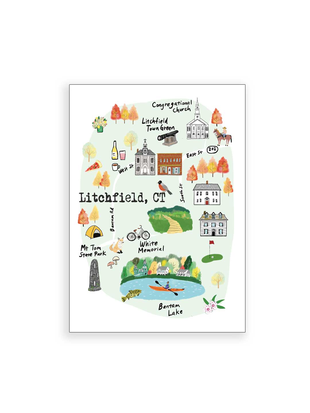 little-love-press-litchfield-ct-city-map-postcard