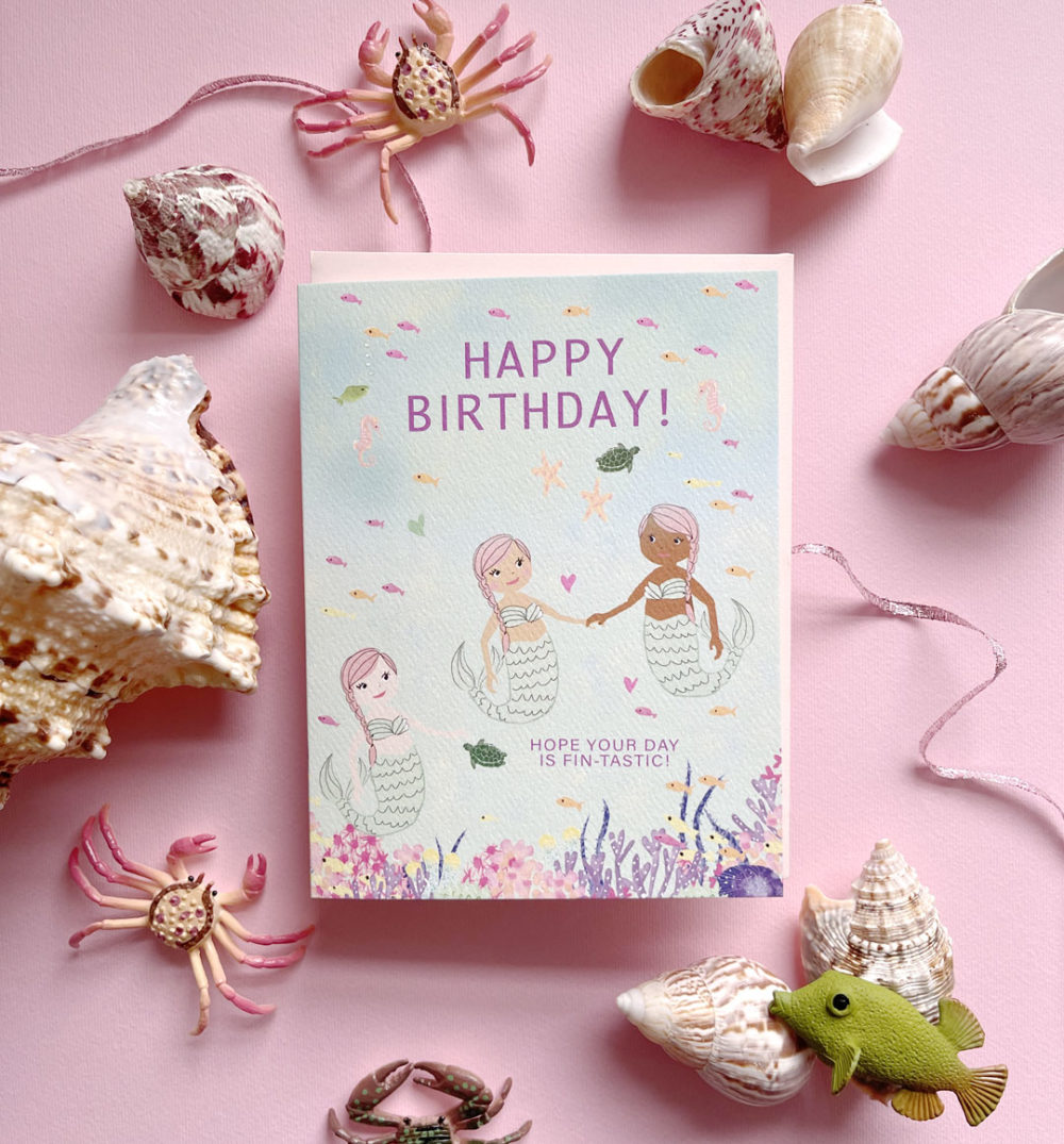 little love press mermaid birthday card