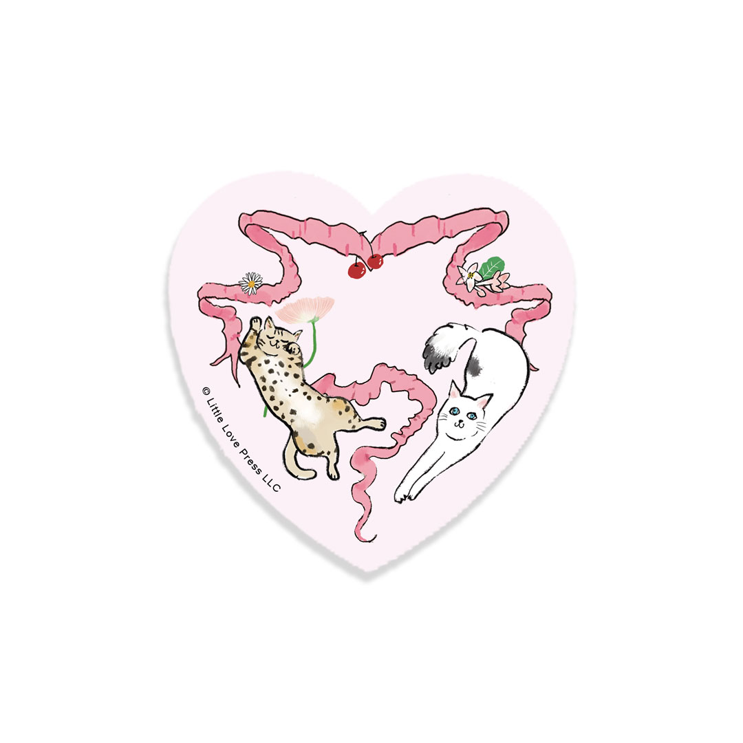 little-love-press-mini-heart-sticker-cherry-on-top-cats little-love-press-mini-heart-sticker-cherry-on-top-cats