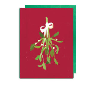 Mistletoe Christmas Kiss Folded Note Card