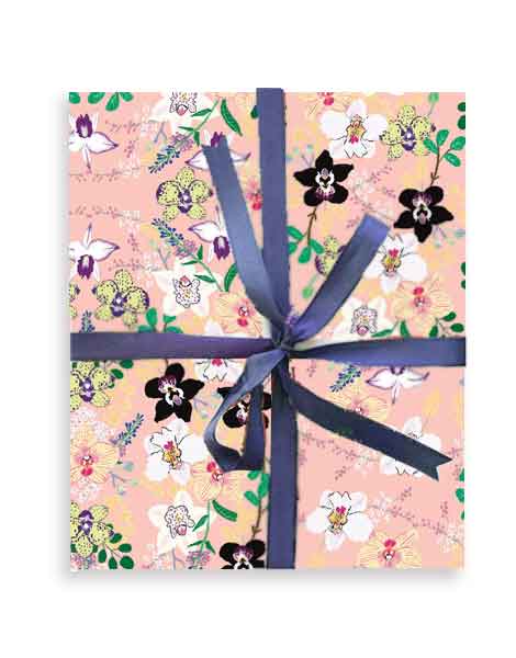 little-love-press-orchids-wrapping-paper