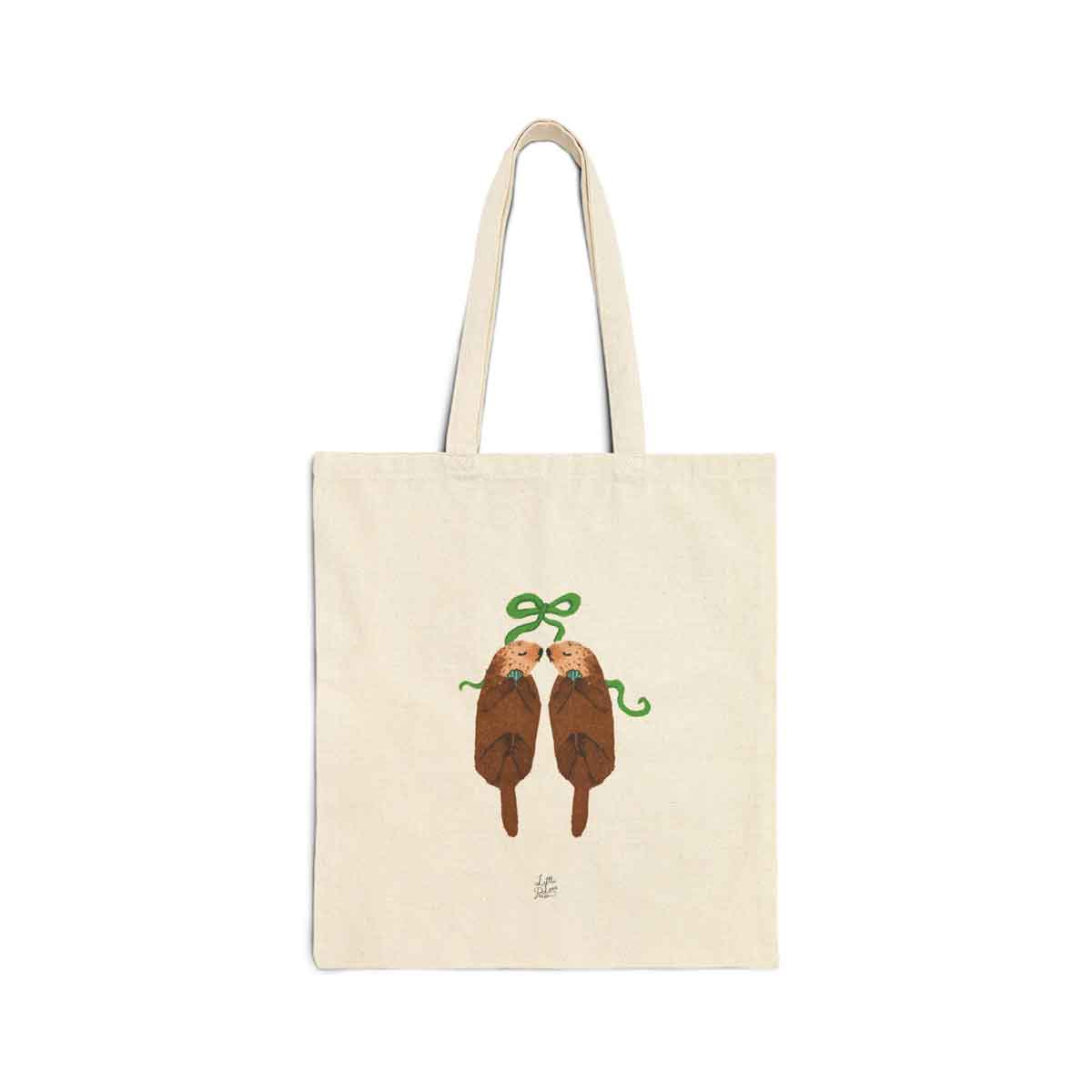 little-love-press-otters-tote-bag