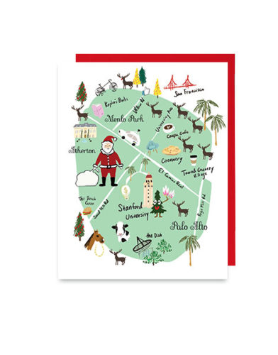 little love press Palo Alto map holiday note card