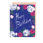 Peonies and Roses Happy Birthday Note Card