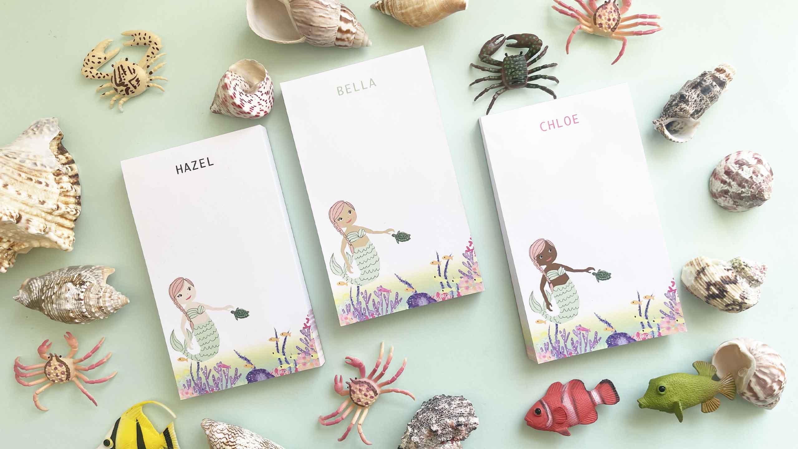 little love press personalized mermaid stationery