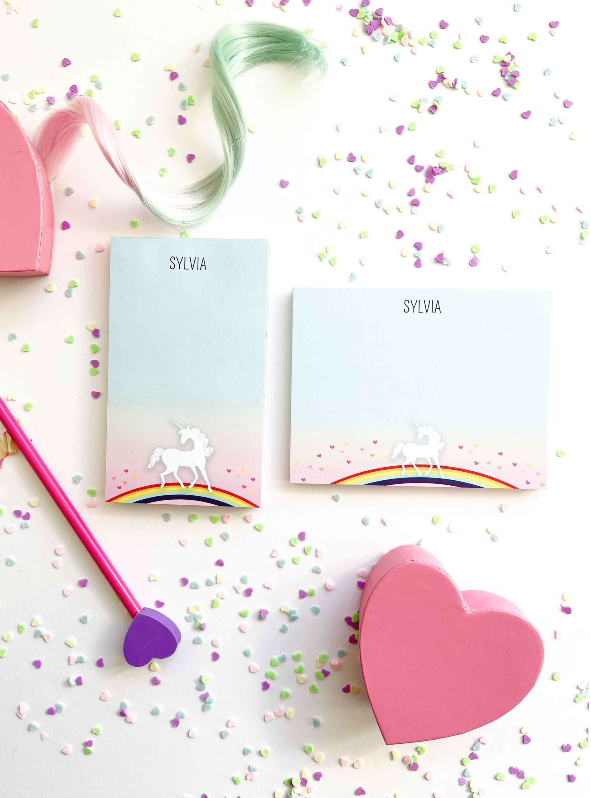 personalized stationery for kids unicorn rainbow notepad notecard