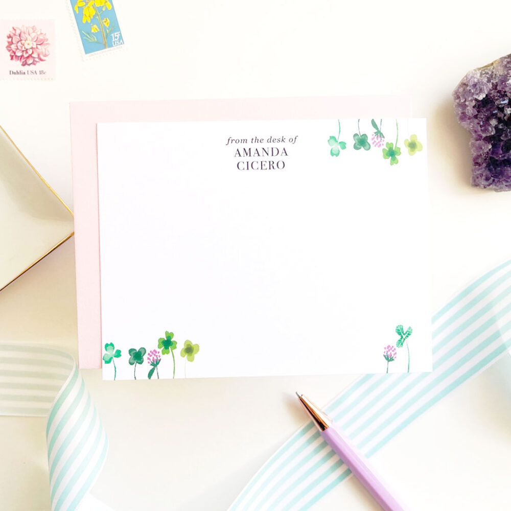 little-love-press-personalized-stationery-four-leaf-clover