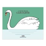 Little Love Press Personalized Swan Notecard