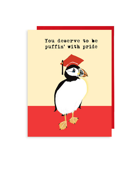 little love press puffin with pride graduation note card