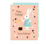little love press rabbit birthday folded note card