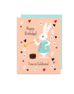 little love press rabbit birthday folded note card