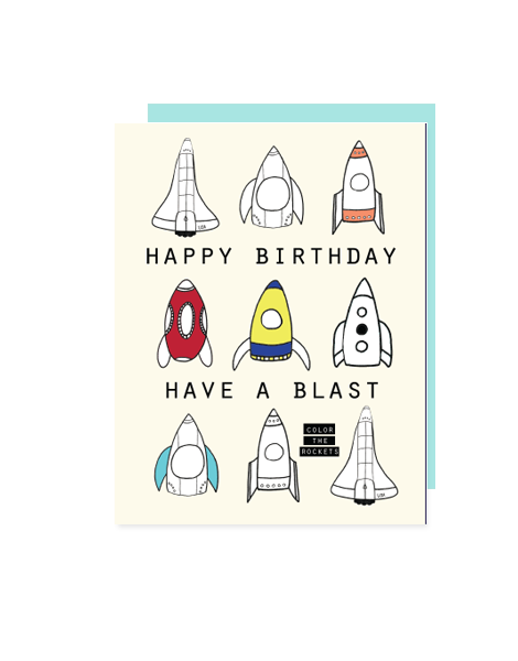 little love press rockets birthday note card