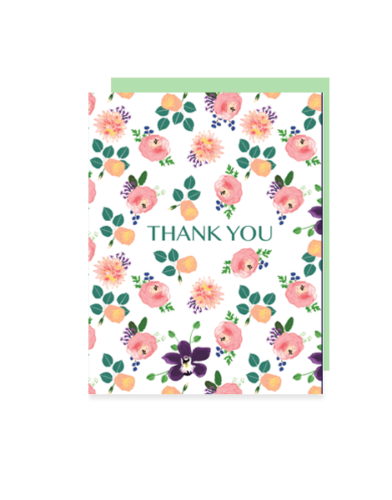 little love press roses thank you folded note card