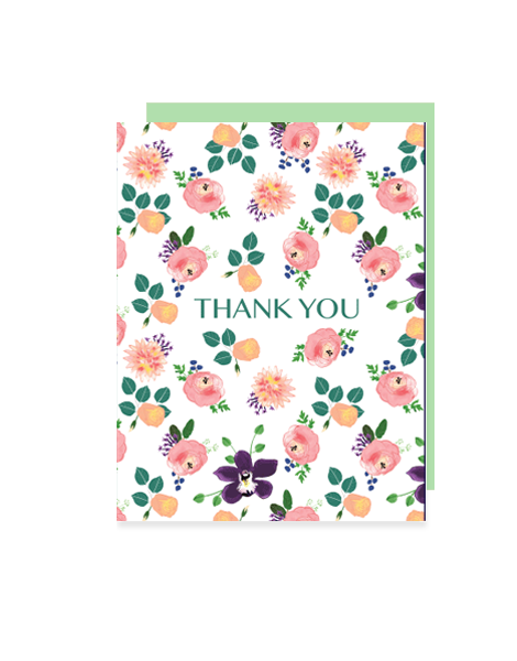 little love press roses thank you folded note card