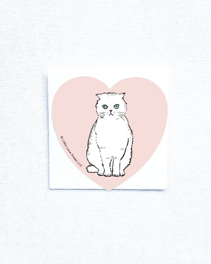 little-love-press-scottish-fold-cat-heart-flat-note-card