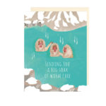 little love press soak your cares away monkeys folded note card