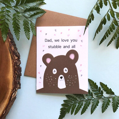 little love press stubbly bear dad fathers day card