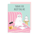 little love press thanks for accepting me lazy cat folded note card