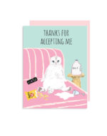 little love press thanks for accepting me lazy cat folded note card