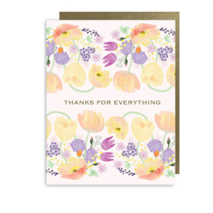 Thanks for Everything Floral Thank you Note Card