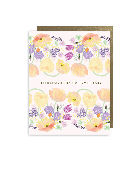 little love press thanks for everything floral thank you notecard