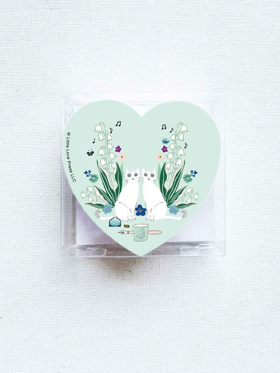little-love-press-twin-cats-heart-flat-notecards-set little-love-press-twin-cats-heart-flat-notecards-set