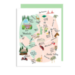 little love press woodside California map note card
